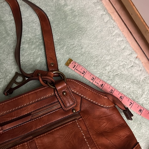 Womens Faux Leather Convertible Satchel Handbag - Picture 8 of 9